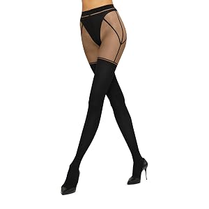 Medias con cinturón de liga Wolford para mujer Elegancia transparente y opaca con liga seductora