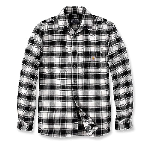 Carhartt 105945 Rugged Flex(R) Camisa de manga larga de franela de peso medio y ajuste relajado para hombre