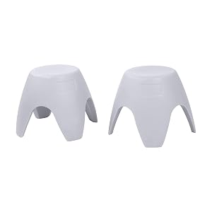 ECR4Kids Juego de taburetes Ayana, asientos flexibles, gris claro, paquete de 2