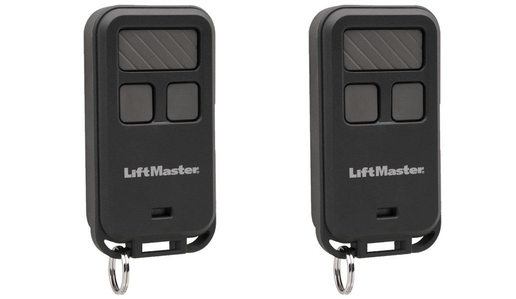 LiftMaster 890MAX Mini llavero para abrir puertas de garaje con control remoto, 2 unidades, negro con gris