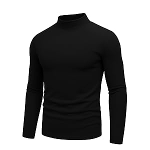 URBAN BUCK Sudadera con cuello alto para hombre - Jersey informal elástico de manga larga suave