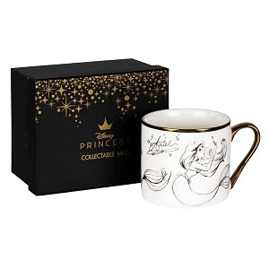 Disney - Taza clásica de cerámica con borde y asa dorados - Arie