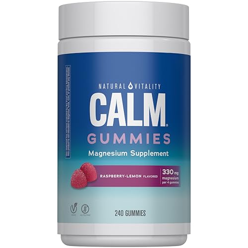 Gomitas de magnesio calmantes Natural Vitality | 330 mg por porción | Frambuesa Limón Fl