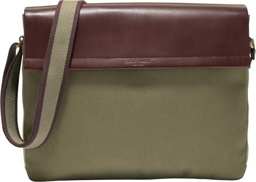 Bolso para hombre Cole Haan - Bolso bandolera Judson de sarga cepillada, verde oliva/