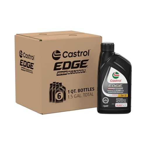 Castrol EDGE High Mileage 5W-30 Aceite de motor totalmente sintético avanzado, 1 cuarto de galón