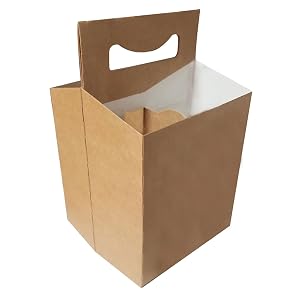 ICE N COLD Porta cartón de 4 unidades (Kraft, 50 ct) | Capacidad para 4 botellas de 12 oz.