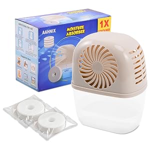 AAHNIX Absorbedor de humedad con 2 paquetes de tabletas de repuesto para absorbentes de humedad, 15.9 oz