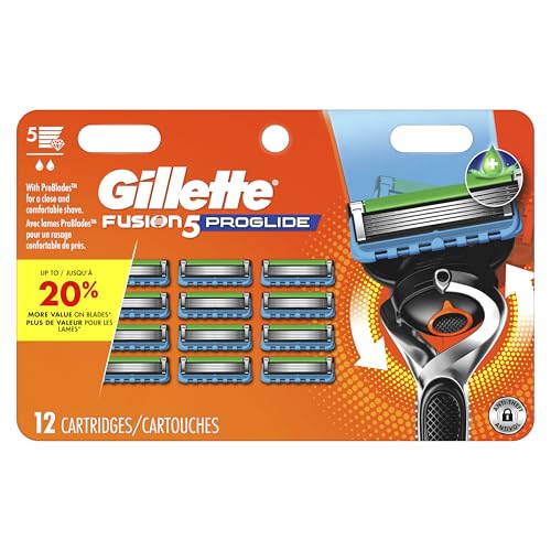 Gillette Fusion5 ProGlide Maquinilla de afeitar para hombre, 12 recambios de cuchillas con recortador de precisión