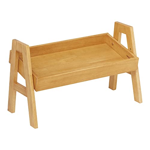 ECR4Kids Organizador de estantes apilables ajustables con borde completo, expositor de libros, Natur