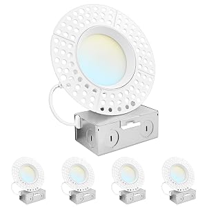 LUXRITE Luces empotrables LED sin marco de 4 pulgadas con caja de conexiones, 5CCT seleccionables 2