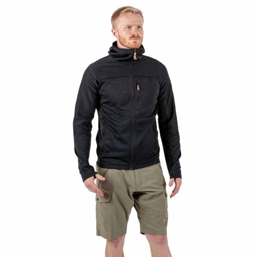 Fj"allr"aven Abisko Forro polar con capucha y cremallera completa para hombre: transpirable, cómodo