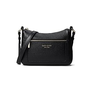 Kate Spade New York Hudson - Bandolera mediana de piel granulada, color negro, talla única