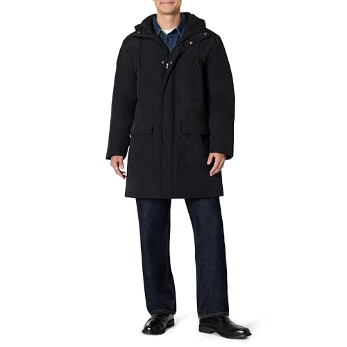 Amazon Essentials Parka moderna de corte extragrande y pesada para hombre, negro, X-