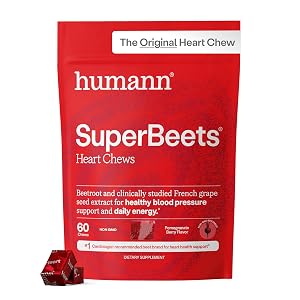 HumanN SuperBeets Heart Chews, suplemento energético de apoyo en polvo de raíz de remolacha, nitri