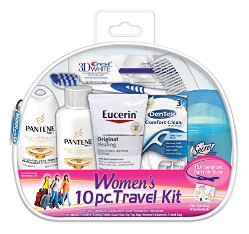 Convenience Kits Kit de viaje de lujo de 10 piezas para mujer (paquete de 6), con Pantene