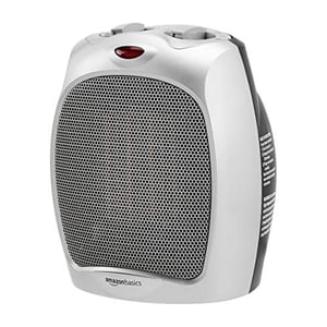 Calentador de cerámica Amazon Basics, solución de calefacción interior portátil, con techo