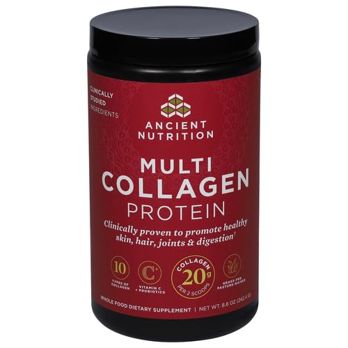 Polvo de péptidos de colágeno múltiple hidrolizados de Ancient Nutrition, sin sabor
