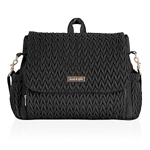 Mochila y bolso convertible para pañales de bebé Hannah & Sophia Belle en negro, tamaño grande