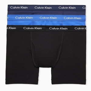 Calvin Klein Calzoncillos tipo bóxer elásticos de algodón para hombre, paquete de 3, blanco, grande