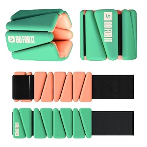 SPORTBIT Wrist and Ankle Weights for Women - Set of 2 (1lb Each) Wearable Ankle
