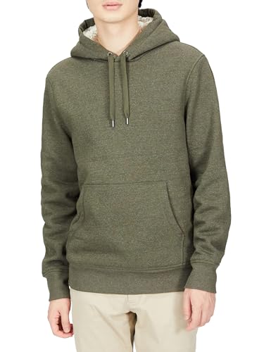 Amazon Essentials Sudadera con capucha y forro de sherpa de ajuste regular para hombre, color oliva, grande