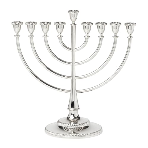 Reed & Barton Roseland Menorá de Hanukkah plateada