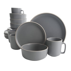 Gibson Home Zuma Juego de vajilla de cocina redonda de 16 piezas, platos, platos, cuencos, M