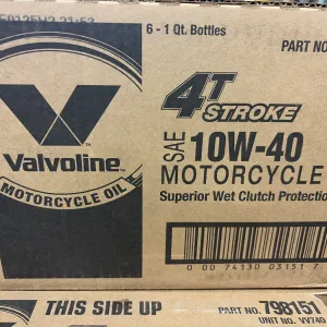 Valvoline Aceite de motor SAE 10W-40 para motocicleta de 4 tiempos, 1 cuarto de galón, caja de 6