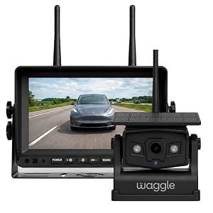 Sistema de observación Waggle RV, pantalla DVR inalámbrica de 7 pulgadas, cámara de respaldo 1080P con