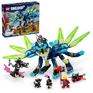 LEGO 71476 DREAMZzz Zoey y la Katzeneule Zian, Katzenpfau, 3 minifiguras