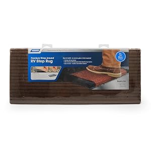Camco 42955 RV Step Rug (Premium Wrap Around Double Ribbed, 100% Polyester (18"