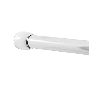 Zenna Home NeverRust Barra para cortina de ducha de tensión ajustable, resistente al óxido y resistente al óxido