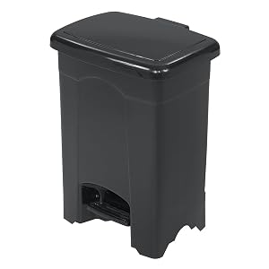 Safco - Bote de basura de plástico con pedal, 4 galones para cocina
