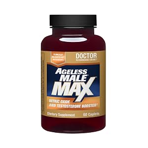 Ageless Male Max Potenciador de testosterona total y óxido nítrico para hombres, 60 unidades