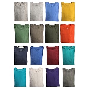 Paquete de 60 camisetas de manga corta de algodón con cuello redondo para hombre, talla grande