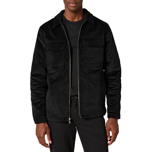 Amazon Essentials Chaqueta de trabajo de pana para hombre (disponible en grande y alto), negro, X
