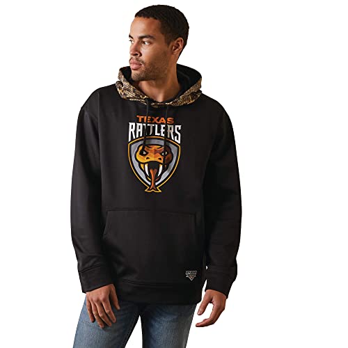 ARIAT Hombre Rattlers Head Sudadera con capucha Negro Pequeño
