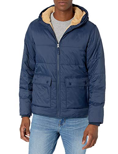 Amazon Essentials Chaqueta acolchada de manga larga resistente al agua con forro de sherpa para hombre O