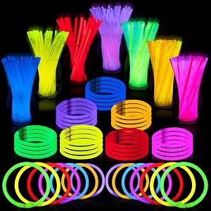 JOYIN 400 piezas de barras luminosas de 8 pulgadas, paquete de suministros de Halloween, pulseras, collares, resplandor