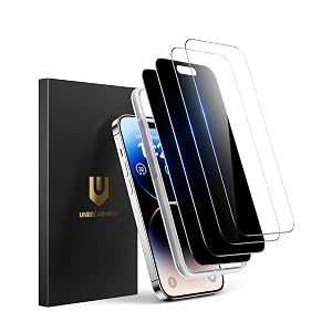 Protector de pantalla UNBREAKcable 4PCS para iPhone 14 Pro Max - 2 vidrio templado de privacidad