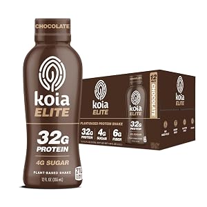 Batido de proteínas a base de plantas Koia Elite, chocolate, 32 g de proteína, 4 g de azúcar, 6 g de Prebi
