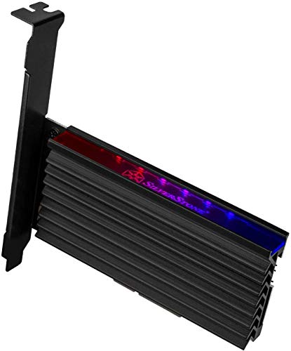 Silver Stone SST-ECM24-ARGB Tarjeta adaptadora PCIe x4 de expansión SSD M.2 NVMe intermitente