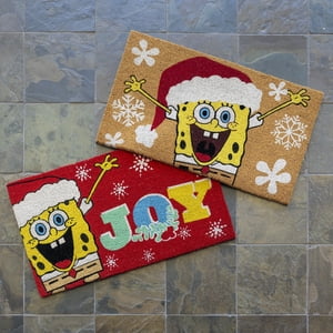 Felpudo de fibra de coco de Bob Esponja de Gertmenian, tapete de bienvenida de 2x3 (paquete de 2), ideal