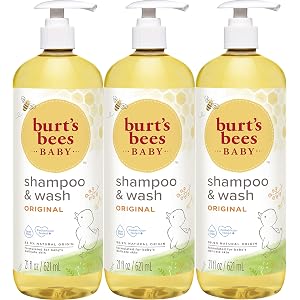 Champú y lavado para bebés Burt's Bees, original, 21 onzas (paquete de 3)