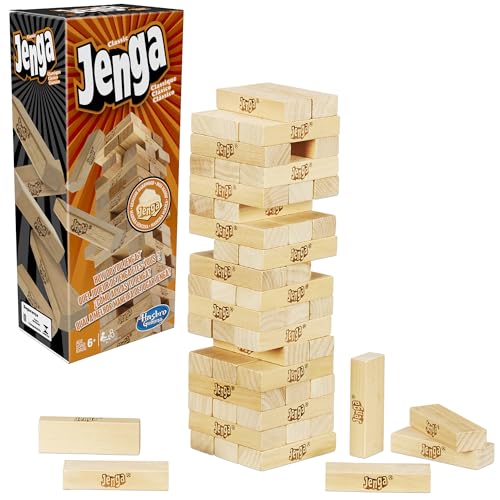 Juego Jenga de Hasbro Gaming | El juego de bloques de madera original con madera dura genuina Bl