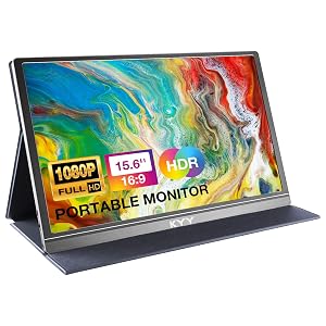 KYY Monitor portátil 15.6" 1080P Monitor de computadora Extensor de pantalla con cubierta