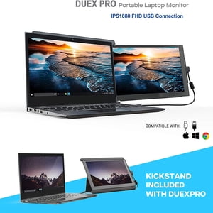 Monitor portátil acoplable de doble pantalla Mobile Pixels DUEX Pro con protección