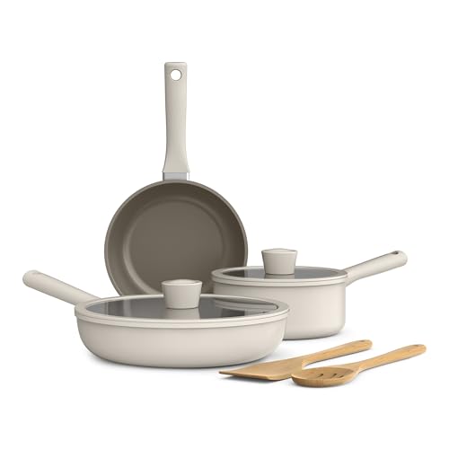 bella juego de utensilios de cocina de 7 piezas con revestimiento antiadherente cerámico EverGoodTM, apto para lavavajillas