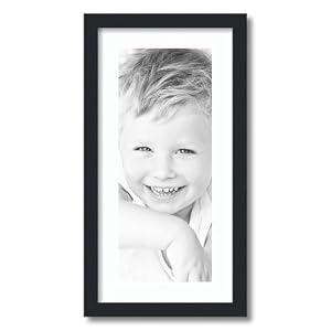ArtToFrames Marco de fotos negro satinado de 8.0 x 20.0 in con 2.0 in individual Super White M