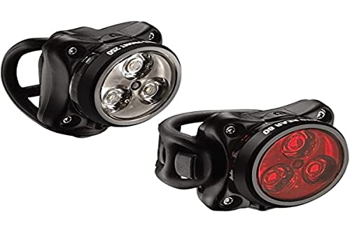 Lezyne Zecto Drive Juego de luces para bicicleta, negro, delantero y trasero, luz LED blanca/roja